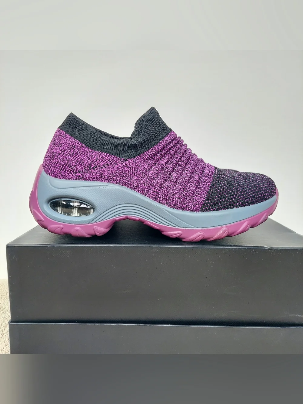 Hypetsoft Slip-On Knit Athleisure Lightweight Sock Sneakers Womens Size 5 Office